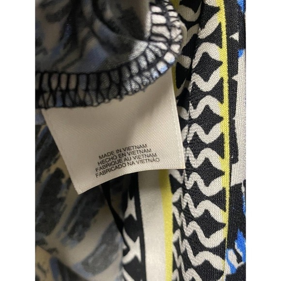 Black Label Evan Picone Dress Womens 6 Blue Stretch Wrap Long Sleeve - Picture 6 of 9